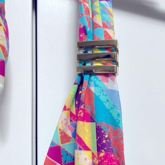 Bar III Aztec Geo Print Halter Top | Skylar Sexy Colorful Boho Blouse Top Small - Picture 8 of 14